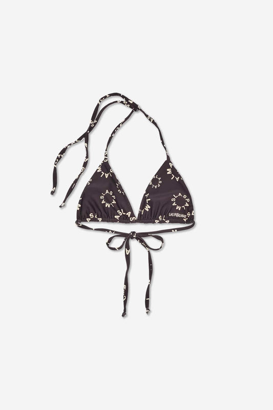 SUNFLOWER TRIANGLE BIKINI TOP - BLACK