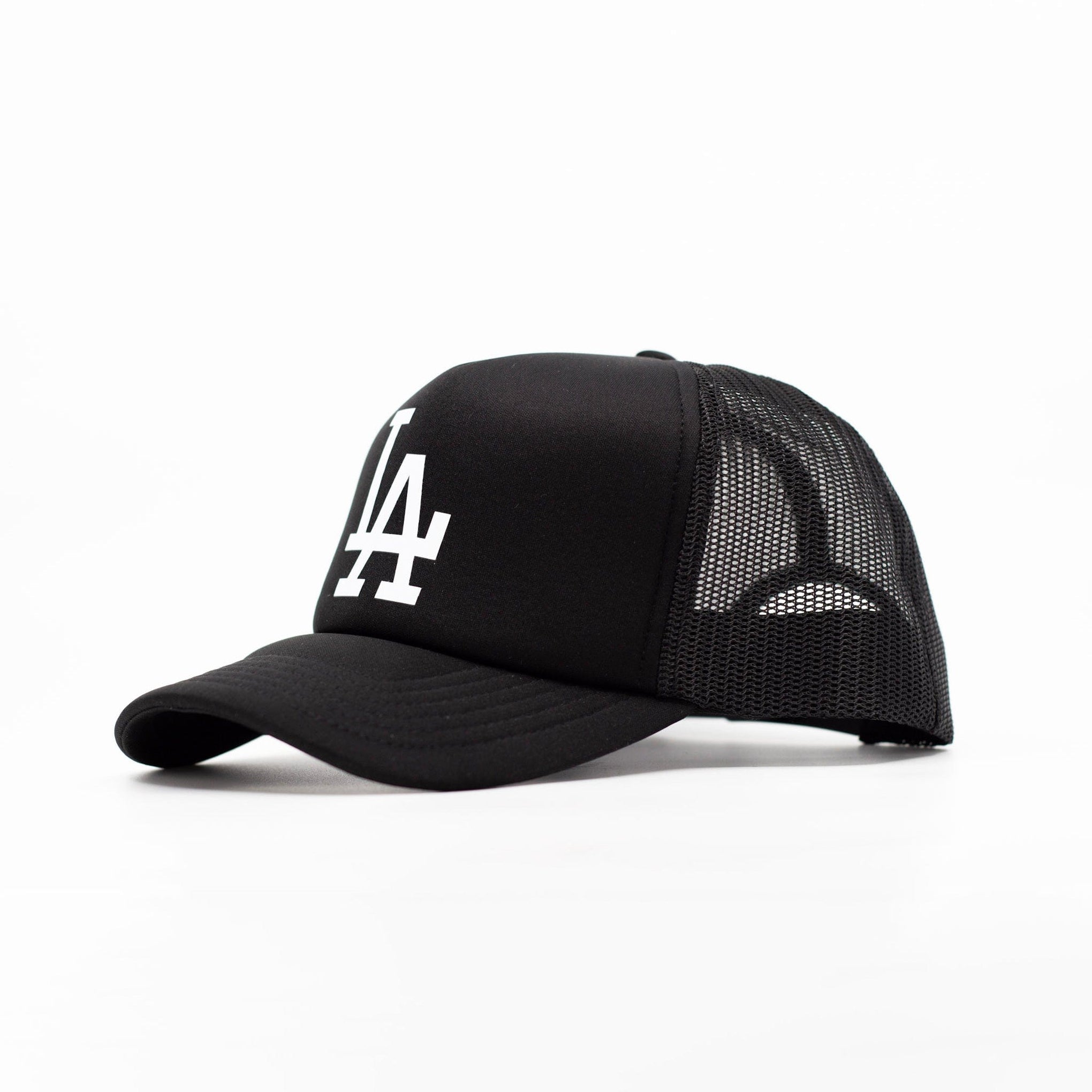 Black/white LA mesh cap