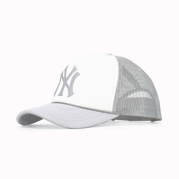 NY Trucker Hat - Grey/White – Las Palmas Brand