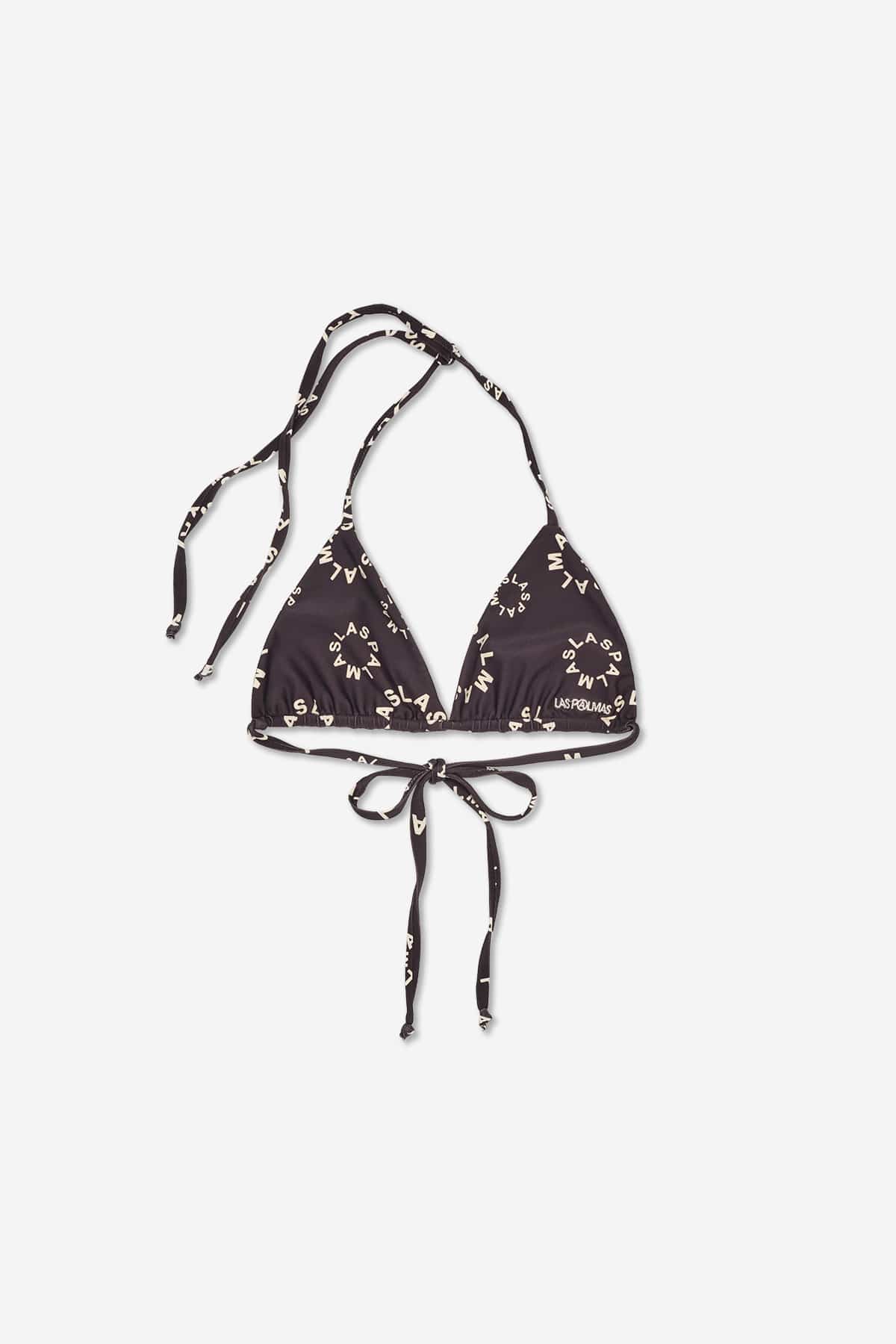 SUNFLOWER TRIANGLE BIKINI TOP - BLACK